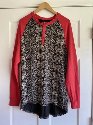 V41 LuLaRoe Mark Long Sleeve Henley Shirt American Dreams Eagle Mens XL - Image 1 of 3