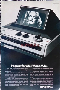 NATIONAL TR-425 Portable Radio Marilyn Monroe ADVERT Vintage 1971 Print 684/171 - Picture 1 of 1