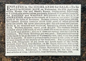 Aberarder Estate - Inverness Scotland - For Sale - 1864 Cutting 500 - Picture 1 of 1