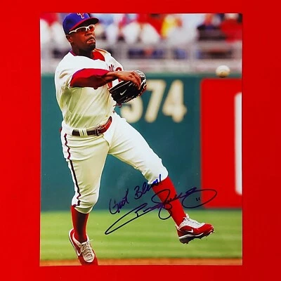Autographed Jimmy Rollins Philadelphia Phillies Photo - X3 - Image 1 of 2