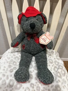 Vintage hallmark 1996 Valentine Bear Red Black Plaid 18" With Original Tag - Picture 1 of 7
