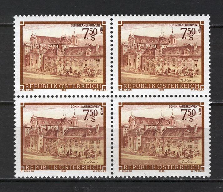 Austria AD72 MNH 1986 Blocks set 4v Architecture - Image 1 of 1