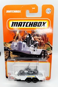 2022 Matchbox Cycle Trailer With Chopper White Mattel Diecast Car - Picture 1 of 2