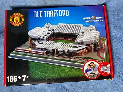 Old Trafford Stadium 3-D Model Manchester United Complete Sealed 186 Pc Puzzle - Image 1 of 3