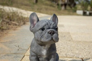 Blue French Bulldog Pet Pals Small Puppy Statue Dog Garden Statue Decor - Picture 1 of 7