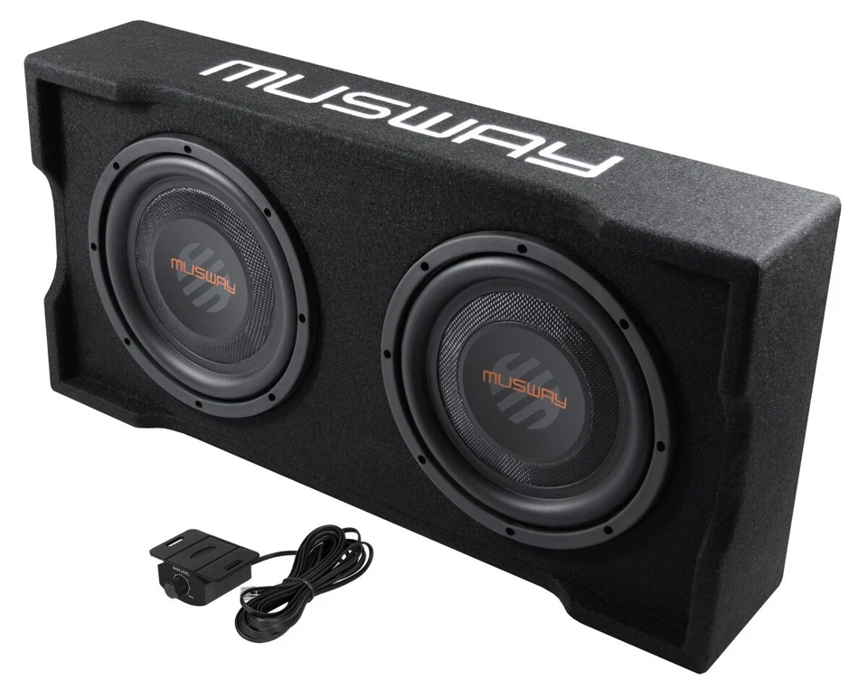  Musway MF210A - 2 x 25cm Gehäusesubwoofer aktiv - Bild 1 von 1
