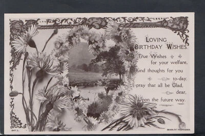 Greetings Postcard - Flowers - Loving Birthday Wishes     T8301 - Image 1 of 2