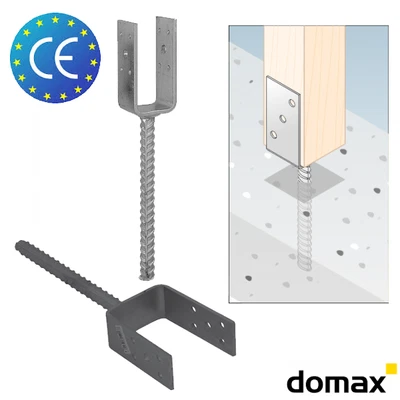 DOMAX PSL supporto per pali a U leggero piede per pali scarpa per pali scarpa per pali piede di supporto