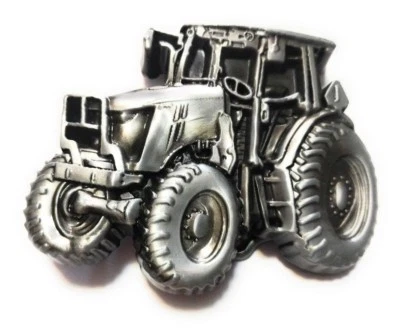 ♈ Gráficos elevados ♈ Antiguo tractor color plata para hombre hebilla de cinturón granja rural Foto 1 de 4