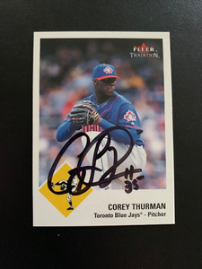 Corey Thurman Signed 2003 Fleer Tradition #360 Card Toronto Blue Jays Auto COA