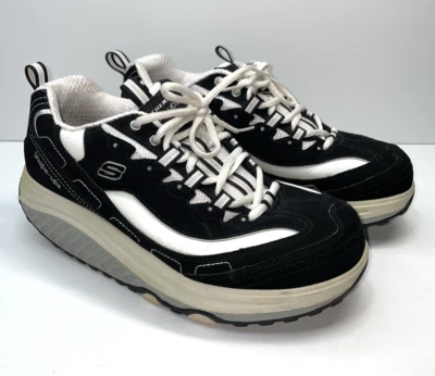 Skechers Shape Ups Para Mujer Talla 9.5 Zapatos para Caminar Tenis Negro Blanco Tonificación Foto 1 de 4