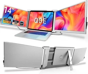 QGE Laptop Screen Extender, 14" 1080P FHD Triple Monitor for Laptop BRAND NEW - Afbeelding 1 van 7