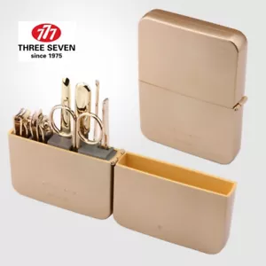 777 THREE SEVEN Nail Clippers Travel Manicure Grooming Kit 4112GG MADE IN KOREA - Picture 1 of 5