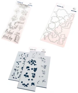 Pinkfresh Studio "ARTISTIC MAGNOLIAS" Stamps, Dies & Layering Stencils Set 2023 - Picture 1 of 3