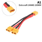 Xt60 Parallel Battery Connector Male Female Cable Dual Extension For Rc Motor