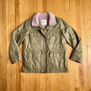 Madewell Sherpa Lined Surplus Jacket Olive Pink Army Utility Chore Coat Damen S - Bild 1 von 15