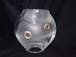 Laminato Ag Italian Frosted Glass 12 cm Vase With Abstract Decoration - Picture 1 of 12