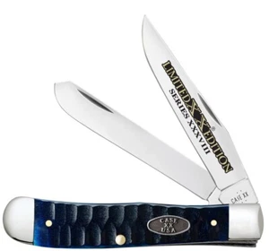 CASE XX KNIVES USA GATOR JIG OCEAN BLUE BONE TRAPPER KNIFE 2 BLADE 53980 - Picture 1 of 1