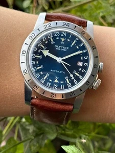 Glycine Airman The Chief GL0411 Watch Automatic Blue Dial Mens 40mm Swiss Made - Picture 1 of 15