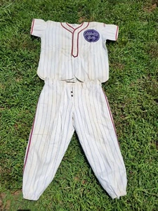 Camiseta de béisbol de lana Felco de la década de 1940 para niños XL Abbotts Gulf Gasolinera Uniforme de petróleo  - Imagen 1 de 12