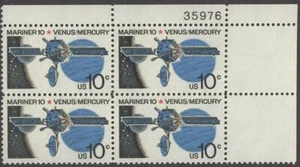 Scott # 1557 - US Plate Block Of 4 - Mariner 10 Venus Mercury - MNH - 1975 - Bild 1 von 1