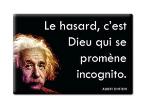 ALBERT EINSTEIN APHORISMES CITATIONS "HASARD PROMÈNE INCOGNITO" AIMANT -5 - Imagen 1 de 8