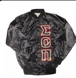 Women’s ΣΟΠ Sorority Alpha chapter Jacket UC Berkeley Black size 14-16 - Picture 1 of 5