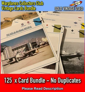 Warplanes Collectors Club Vintage Cards 125 Card Bundle Mixed Contents #W1 -USED - Picture 1 of 6