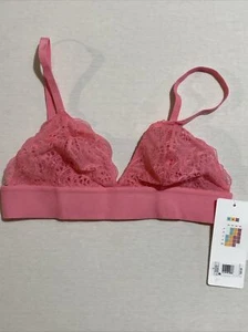 All.You.LIVELY Women's Longline Lace Bralette, Light Pink - Size Medium - Picture 1 of 6