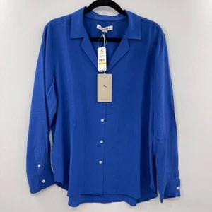 Neu mit Etikett Tommy Bahama DAMEN BLAU 100 % SEIDE GEKNÖPFT MEDIUM - Bild 1 von 9