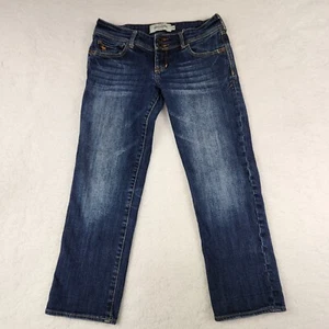Abercrombie And Fitch Jeans Girls 14 Blue Denim Stretch Pockets Whiskers - Picture 1 of 13