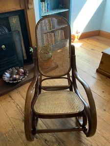 Vintage Thonet style Bentwood rocking chair1980s - cane seat and back - Picture 1 of 7