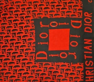 CHRISTIAN DIOR LARGE SCARF SHAWL TABLE RUNNER 65 Inch Length 24 Wide - RED BLACK - Picture 1 of 3