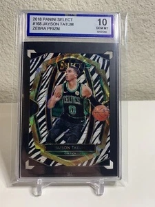 2018-19 Panini Select Zebra Prizm #168 Jayson Tatum ISA 10 GEM MINT Low POP! - Picture 1 of 5