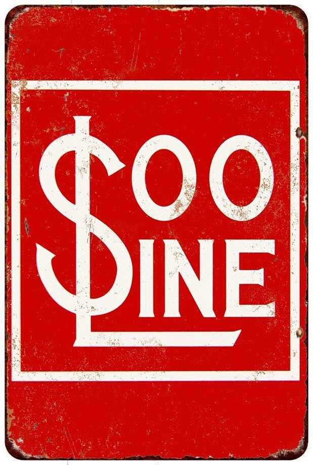 Metal Sign - Soo Line Railroad - Vintage Look Reproduction 8 x 12 - Image 1 of 1