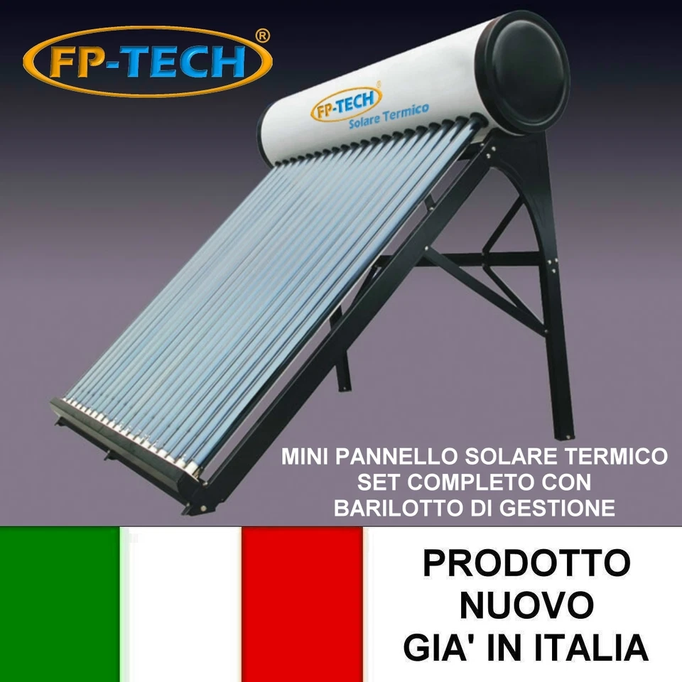 FP-TECH PANNELLO SOLARE TERMICO ACQUA CALDA 240 L TUBI SOTTOVUOTO NATURALE