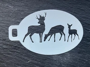 Stencil Pittura Viso Riutilizzabile Lavabile Cervo Renna 190 Mylar 7 Cms X 5 Cms - Foto 1 di 6