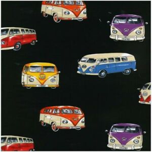 Nutex Fabric - On Tour Camper Van - Patchwork Quilting Dressmaking Craft Fabric