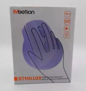 MEETION Ergonomic Wireless Vertical Mouse Backlit Rechargeable Bluetooth BTM010R - Picture 1 of 3