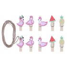 50pcs Creative Funny Flamingo Wooden Clips Photo Clips Note Memo Holder Easter