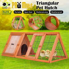 Rabbit Hutch Chicken Coop Triangle Wooden Cage Large Apex Run Metal Outdoor