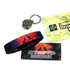 ZOX **ATTEMPTED MUKDUK** Silver Single MED GOLDIE Wristband w/Card & ZOX LOX - Picture 1 of 3