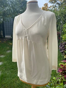 TWIN-SET SIMONA BARBIERI Bluse Shirt Damen Gr. (S) Seide Elfenbein Farbe - Bild 1 von 23