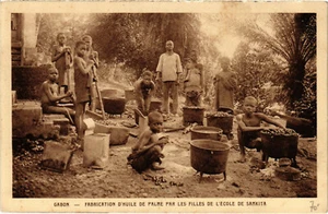 PC CPA GABON, FABRICATION D'HUILE DE PALME, Vintage Postcard (b21814) - Picture 1 of 2