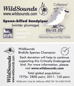 RSPB Pin Badge Special International AMVfN Spoon-billed Sandpiper P02874 - Picture 1 of 1