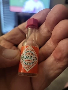  Vintage Miniature Tabasco Bottle 1/4 oz. Empty. 2.3" Tall - Picture 1 of 7