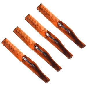 4 Piezas Peine para Barba Portátil Plegable Hombre Bolsillo Cabello Hombres Peluquería Peines - Imagen 1 de 12