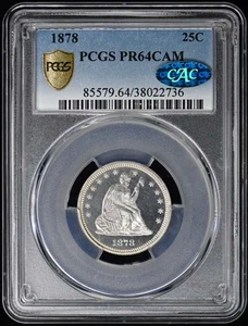 1878 25C Liberty Seated Quarter PCGS PR64CAM (CAC) - Picture 1 of 4