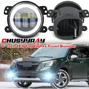 Par de luces antiniebla LED redondas de 4 pulgadas para Subaru Forester 2006-2022 - Imagen 1 de 9