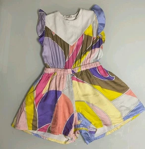 Emilio Pucci Baby Mädchen Strampler Kleid 18 Monate Abstrakt Print Mehrfarbig Rüschen  - Bild 1 von 10